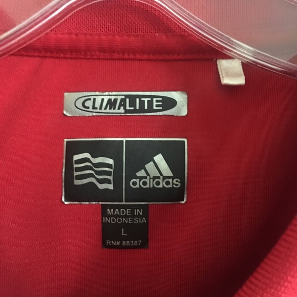 3/$30 Adidas Red Climalite Golf Shirt - Picture 2 of 7